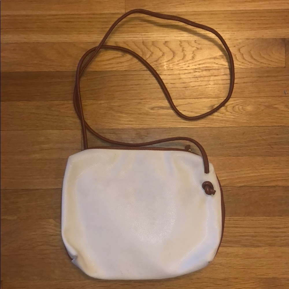 Vintage Bottega Veneta White + Tan Leather Bag